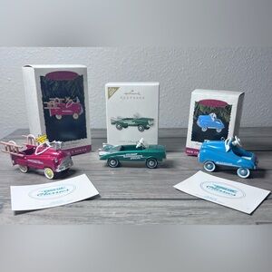 Lot of 3 Hallmark NEW Kiddie Car Classics Christmas Ornaments 1st & 2nd series